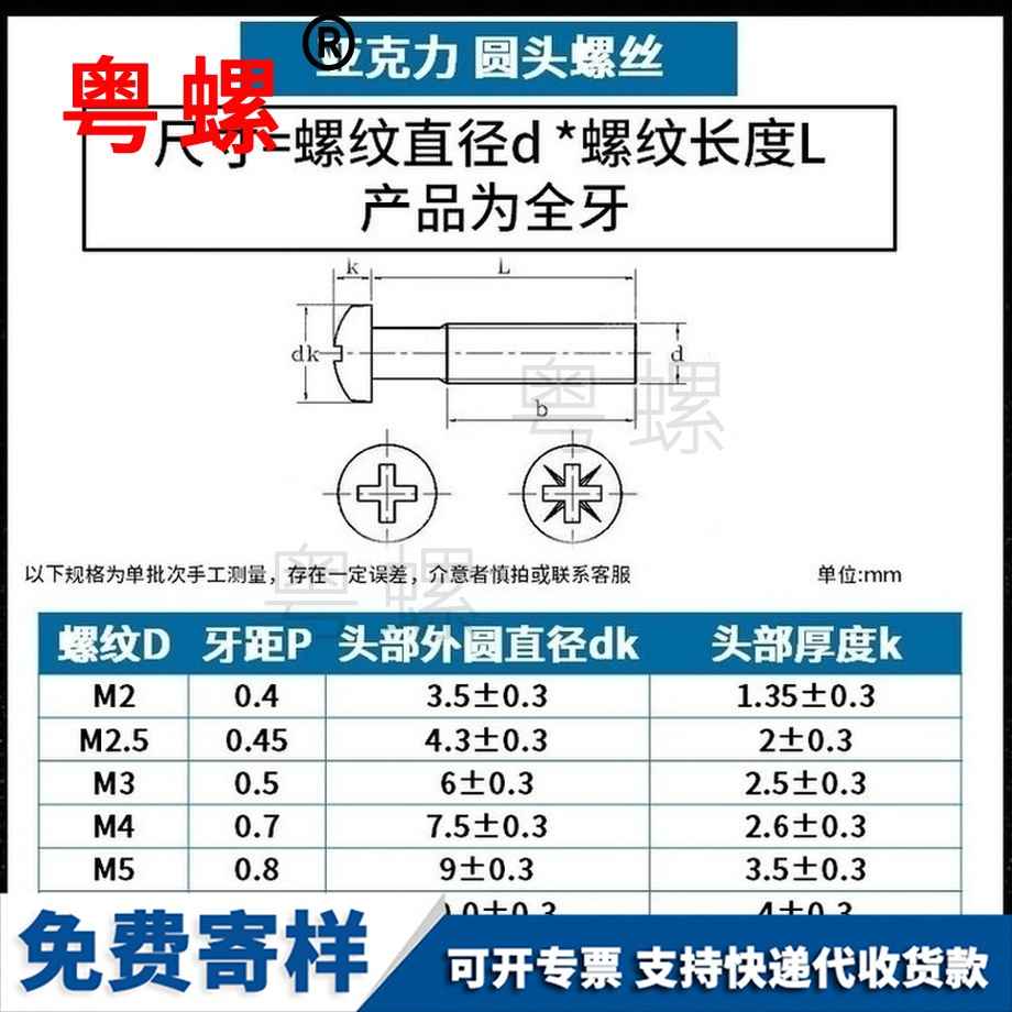 定做圓頭十字牡丹江塑料螺絲